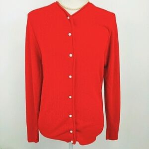 Vintage USA Red Pearl Button Cardigan VGUC 36 s/m